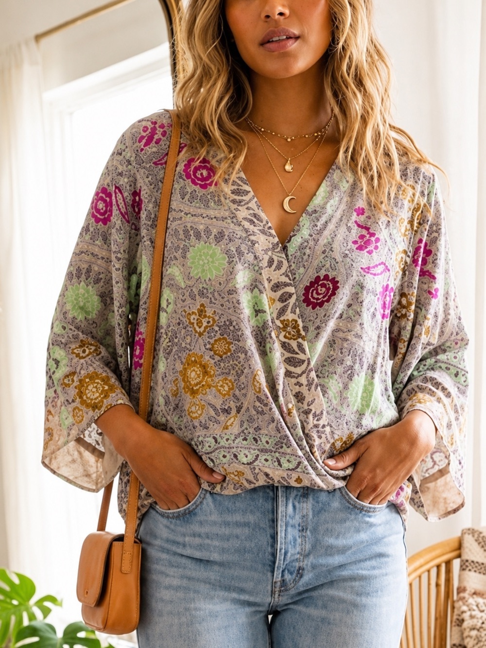 Anthropologie Blouse Flower Paisley Silk Blend Burnout Size Medium Floreat